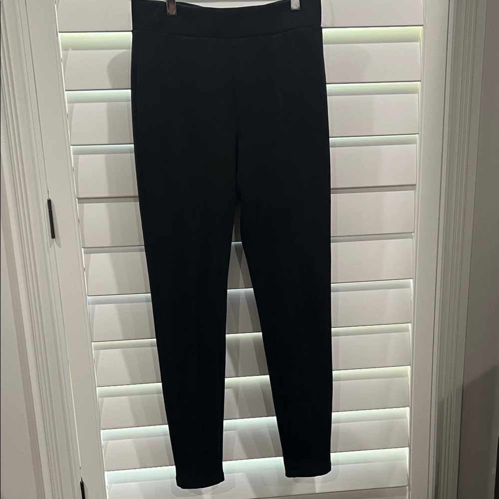 Boutique Washable Suede Black Pull on Ankle Pants